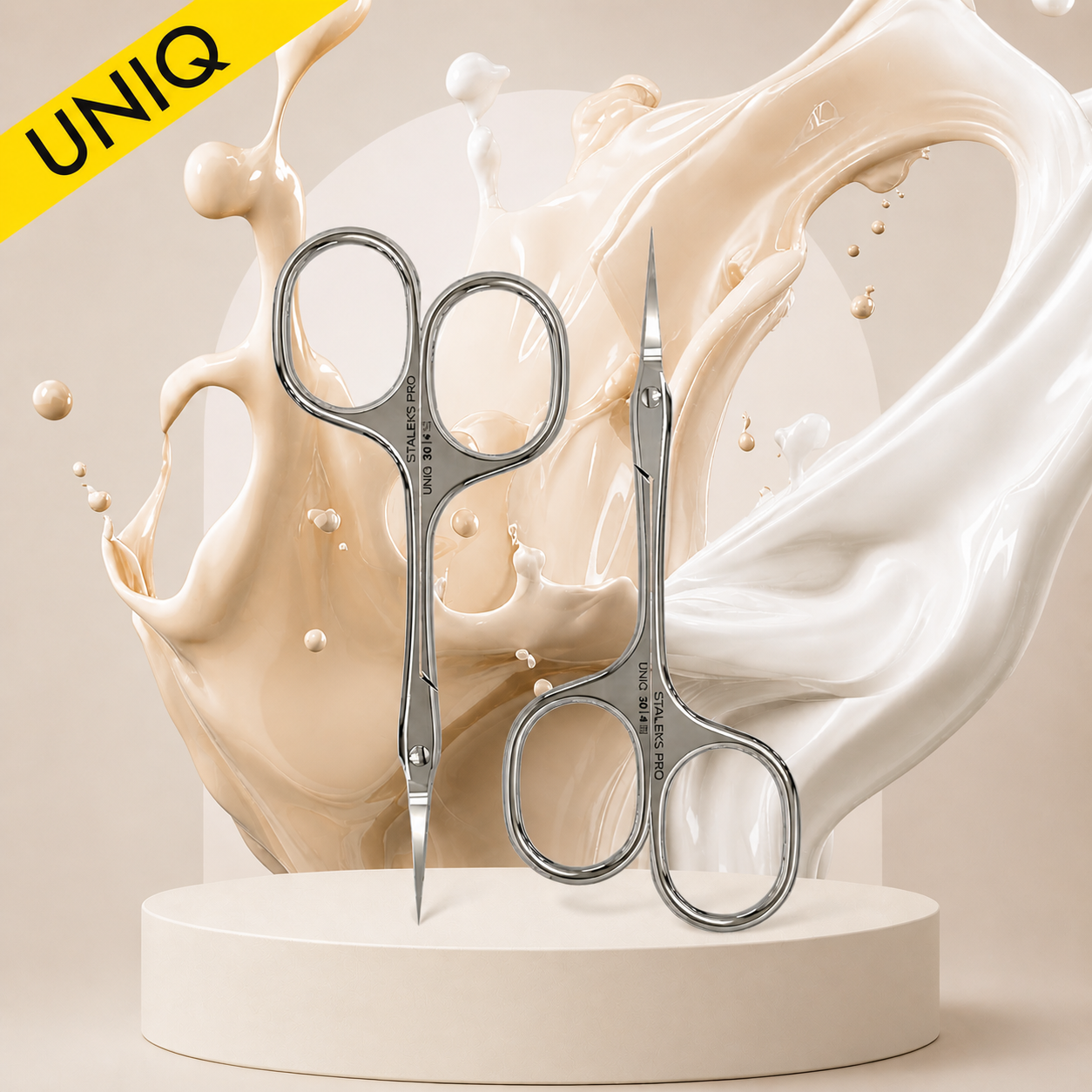 Professional cuticle scissors Asymmetric UNIQ 30 TYPE 4