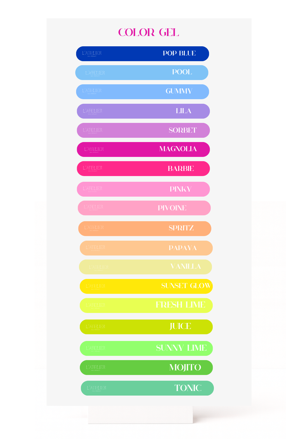Stickers nuancier - Color gel (Coloré)